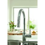 Casa si Gradina - Sanitare - Chiuveta bucatarie si accesorii - Baterii bucatarie - Baterie bucatarie Grohe 30612000, 1 bar, 381 mm, 223 mm, 1 orificii instalare, 2 sprayuri, 180 unghi pivotare, Crom - Infinity.ro