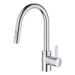 Casa si Gradina - Sanitare - Chiuveta bucatarie si accesorii - Baterii bucatarie - Baterie bucatarie Grohe 30612000, 1 bar, 381 mm, 223 mm, 1 orificii instalare, 2 sprayuri, 180 unghi pivotare, Crom - Infinity.ro