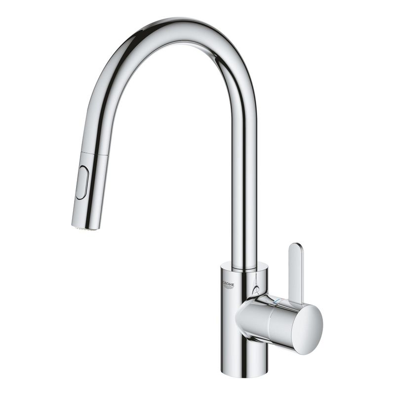 Casa si Gradina - Sanitare - Chiuveta bucatarie si accesorii - Baterii bucatarie - Baterie bucatarie Grohe 30612000, 1 bar, 381 mm, 223 mm, 1 orificii instalare, 2 sprayuri, 180 unghi pivotare, Crom - Infinity.ro