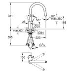Casa si Gradina - Sanitare - Chiuveta bucatarie si accesorii - Baterii bucatarie - Baterie bucatarie Grohe 30612000, 1 bar, 381 mm, 223 mm, 1 orificii instalare, 2 sprayuri, 180 unghi pivotare, Crom - Infinity.ro