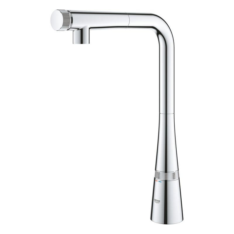 Casa si Gradina - Sanitare - Chiuveta bucatarie si accesorii - Baterii bucatarie - Baterie bucatarie Grohe 31593002, 1 bar, 370 mm, 199 mm, 1 orificii instalare, 2 sprayuri, 140 unghi pivotare, Crom - Infinity.ro