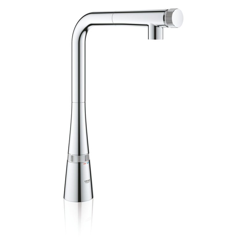 Casa si Gradina - Sanitare - Chiuveta bucatarie si accesorii - Baterii bucatarie - Baterie bucatarie Grohe 31593002, 1 bar, 370 mm, 199 mm, 1 orificii instalare, 2 sprayuri, 140 unghi pivotare, Crom - Infinity.ro