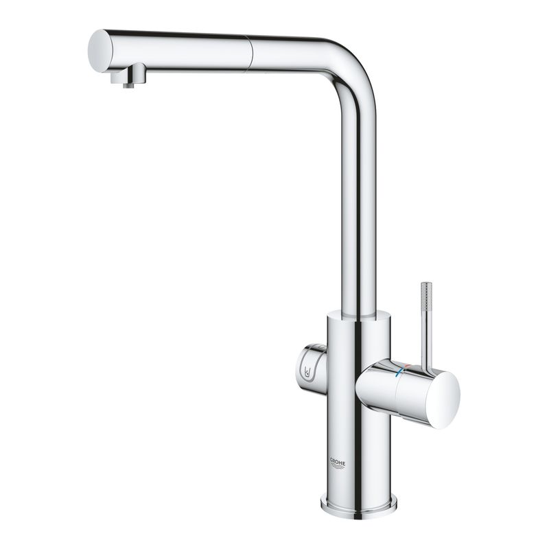 Casa si Gradina - Sanitare - Chiuveta bucatarie si accesorii - Baterii bucatarie - Baterie bucatarie Grohe 31539000, 1 bar, 378 mm, 221 mm, 1 orificii instalare, 3 sprayuri, 150 unghi pivotare, Crom - Infinity.ro
