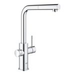 Casa si Gradina - Sanitare - Chiuveta bucatarie si accesorii - Baterii bucatarie - Baterie bucatarie Grohe 31539000, 1 bar, 378 mm, 221 mm, 1 orificii instalare, 3 sprayuri, 150 unghi pivotare, Crom - Infinity.ro