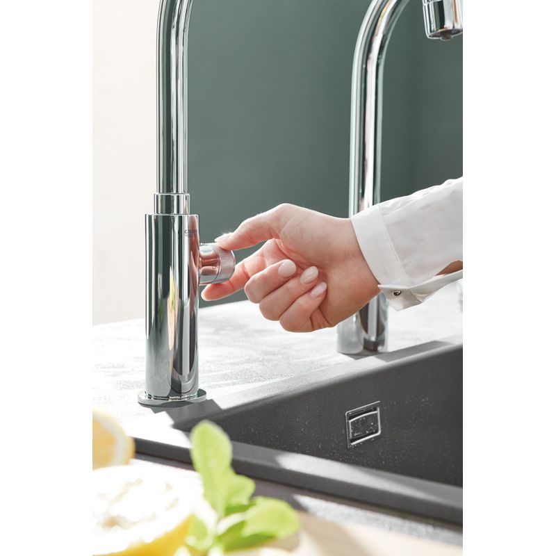 Casa si Gradina - Sanitare - Chiuveta bucatarie si accesorii - Baterii bucatarie - Baterie bucatarie Grohe 31483002, 1 bar, 381 mm, 223 mm, 1 orificii instalare, 2 sprayuri, 360 unghi pivotare, Crom - Infinity.ro
