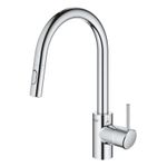 Casa si Gradina - Sanitare - Chiuveta bucatarie si accesorii - Baterii bucatarie - Baterie bucatarie Grohe 31483002, 1 bar, 381 mm, 223 mm, 1 orificii instalare, 2 sprayuri, 360 unghi pivotare, Crom - Infinity.ro
