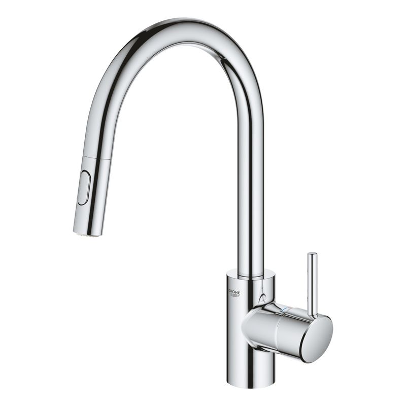 Casa si Gradina - Sanitare - Chiuveta bucatarie si accesorii - Baterii bucatarie - Baterie bucatarie Grohe 31483002, 1 bar, 381 mm, 223 mm, 1 orificii instalare, 2 sprayuri, 360 unghi pivotare, Crom - Infinity.ro