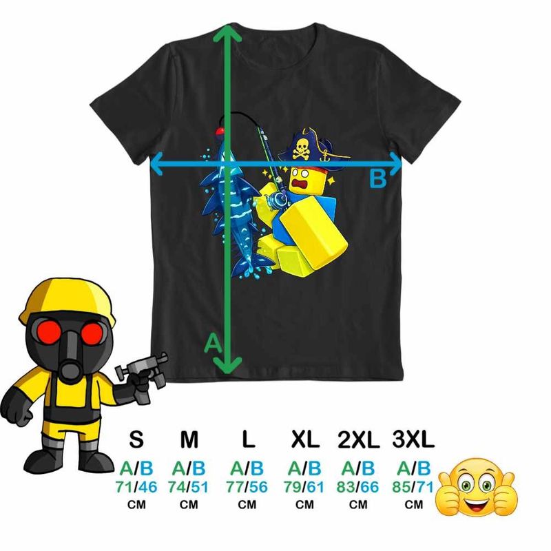 Fashion, accesorii si bijuterii - Barbati - Imbracaminte - Tricouri si bluze barbati - Tricou Barbati Noob Pescar Roblox Fish it Sea Monster, negru, marime 3XL - Infinity.ro