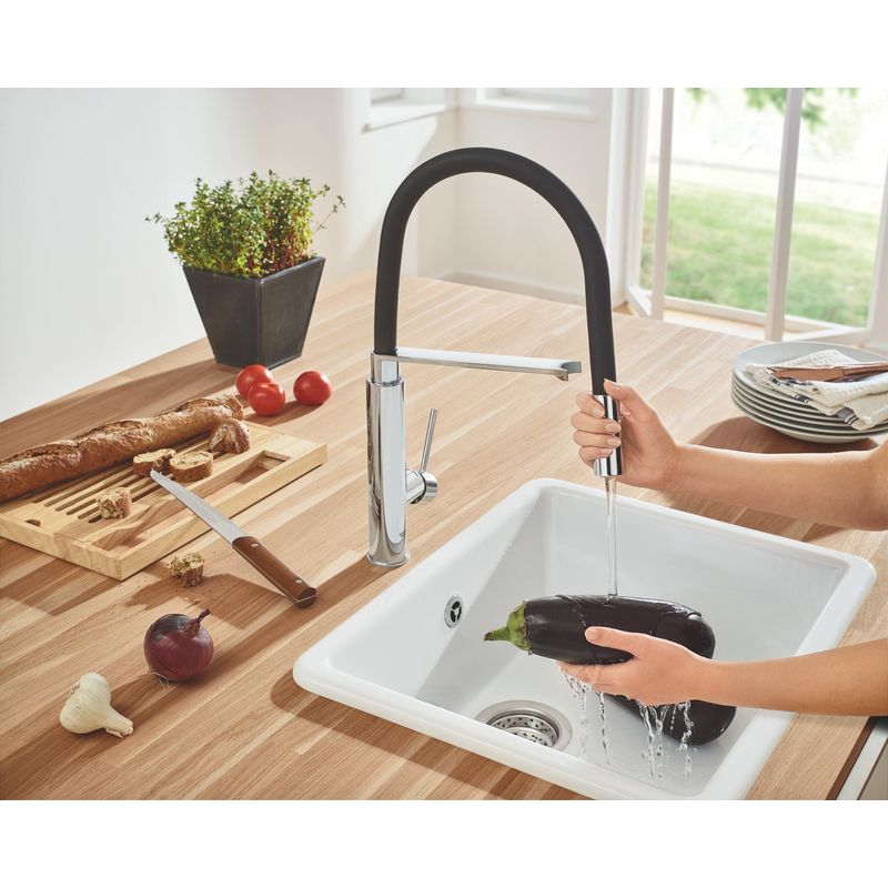 Casa si Gradina - Sanitare - Chiuveta bucatarie si accesorii - Baterii bucatarie - Baterie de bucatarie Grohe 31491000, 1 bar, 510 mm, 235 mm, 1 orificii instalare, 2 sprayuri, 360 unghi pivotare, Crom - Infinity.ro
