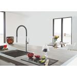 Casa si Gradina - Sanitare - Chiuveta bucatarie si accesorii - Baterii bucatarie - Baterie de bucatarie Grohe 30503000, 1 bar, 530 mm, 240 mm, 1 orificii instalare, 2 sprayuri, 360 unghi pivotare, Crom - Infinity.ro