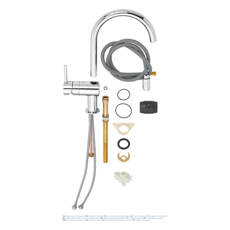 Casa si Gradina - Sanitare - Chiuveta bucatarie si accesorii - Baterii bucatarie - Baterie de bucatarie Grohe 32918000, 1 bar, 360 mm, 215 mm, 1 orificii instalare, 2 sprayuri, 160 unghi pivotare, Crom - Infinity.ro