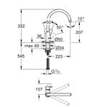 Casa si Gradina - Sanitare - Chiuveta bucatarie si accesorii - Baterii bucatarie - Baterie de bucatarie Grohe 30529001, 1 bar, 332 mm, 223 mm, 1 orificii instalare, 1 sprayuri, 360 unghi pivotare, Crom - Infinity.ro