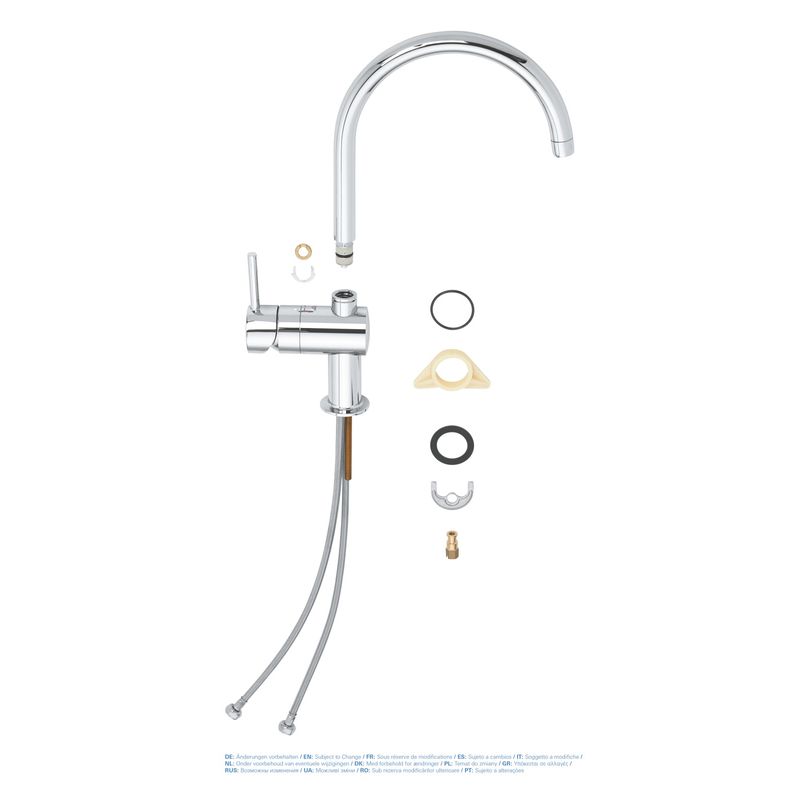Casa si Gradina - Sanitare - Chiuveta bucatarie si accesorii - Baterii bucatarie - Baterie de bucatarie Grohe 32917000, 1 bar, 356 mm, 223 mm, 1 orificii instalare, 1 sprayuri, 360 unghi pivotare, Crom - Infinity.ro