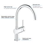 Casa si Gradina - Sanitare - Chiuveta bucatarie si accesorii - Baterii bucatarie - Baterie de bucatarie Grohe 32917000, 1 bar, 356 mm, 223 mm, 1 orificii instalare, 1 sprayuri, 360 unghi pivotare, Crom - Infinity.ro