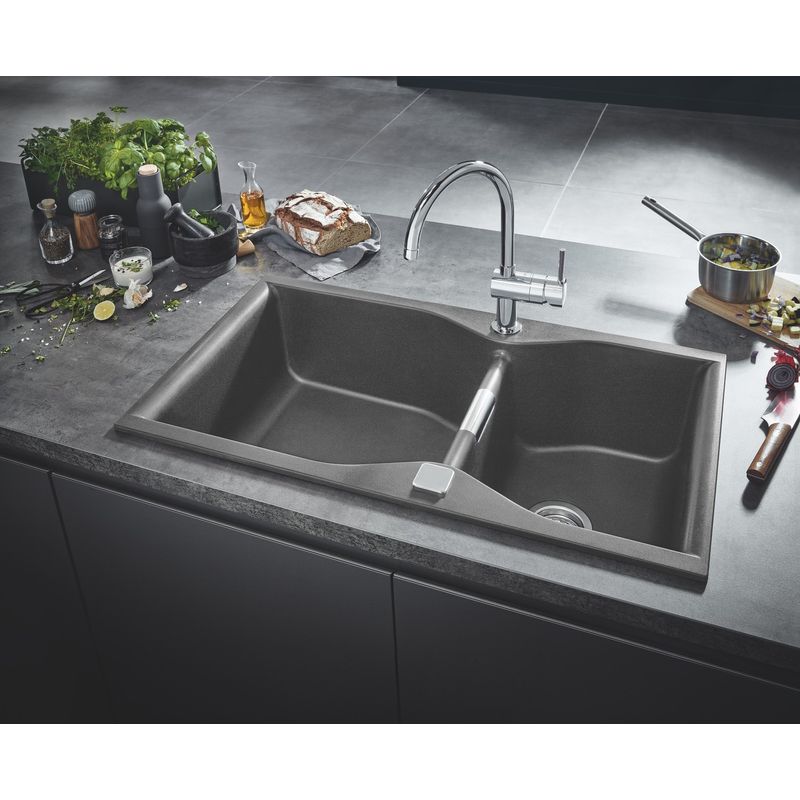 Casa si Gradina - Sanitare - Chiuveta bucatarie si accesorii - Baterii bucatarie - Baterie de bucatarie Grohe 32917000, 1 bar, 356 mm, 223 mm, 1 orificii instalare, 1 sprayuri, 360 unghi pivotare, Crom - Infinity.ro