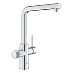 Casa si Gradina - Sanitare - Chiuveta bucatarie si accesorii - Baterii bucatarie - Baterie bucatarie Grohe 30588000, 1 bar, 370 mm, 221 mm, 1 orificii instalare, 2 sprayuri, 180 unghi pivotare, Crom - Infinity.ro