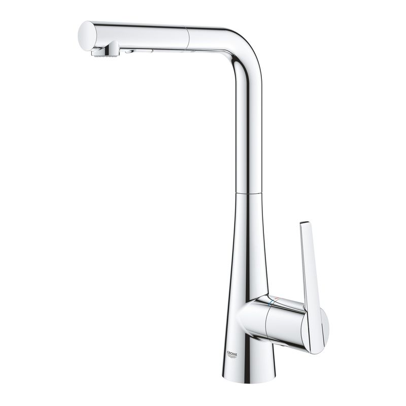Casa si Gradina - Sanitare - Chiuveta bucatarie si accesorii - Baterii bucatarie - Baterie de bucatarie Grohe 32553002, 1 bar, 380 mm, 205 mm, 1 orificii instalare, 2 sprayuri, 360 unghi pivotare, Crom - Infinity.ro