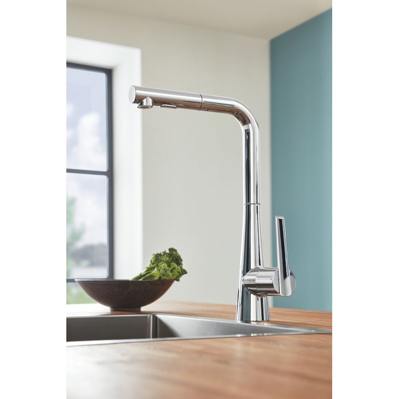 Casa si Gradina - Sanitare - Chiuveta bucatarie si accesorii - Baterii bucatarie - Baterie de bucatarie Grohe 32553002, 1 bar, 380 mm, 205 mm, 1 orificii instalare, 2 sprayuri, 360 unghi pivotare, Crom - Infinity.ro