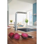 Casa si Gradina - Sanitare - Chiuveta bucatarie si accesorii - Baterii bucatarie - Baterie de bucatarie Grohe 32553002, 1 bar, 380 mm, 205 mm, 1 orificii instalare, 2 sprayuri, 360 unghi pivotare, Crom - Infinity.ro