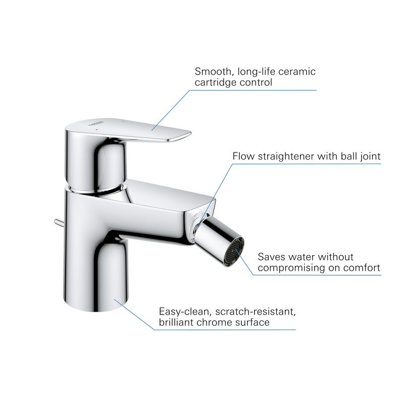 Casa si Gradina - Sanitare - Lavoar baie si accesorii - Baterii sanitare - Baterie bideu Grohe 23345001, 32 mm, 1 bar, 34 mm, 126 mm, 117 mm, 420 mm, 1 orificii instalare, Crom - Infinity.ro