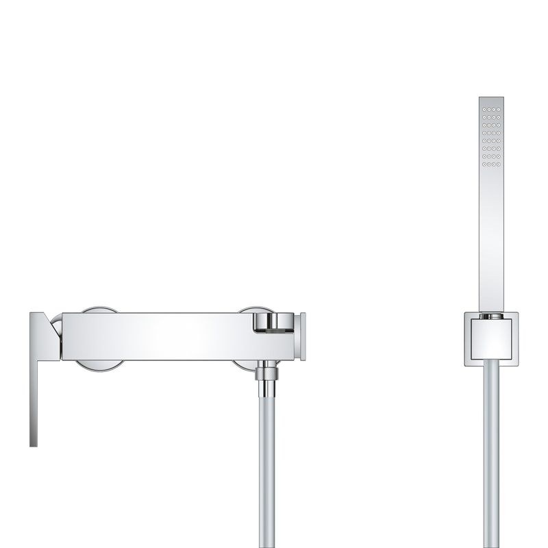 Casa si Gradina - Sanitare - Lavoar baie si accesorii - Baterii sanitare - Set baterie cada Grohe 33547003, 1 bar, 66 mm, 1.5 m, 189 mm, 89 mm, 2 orificii instalare, 1 functii para dus, Crom - Infinity.ro
