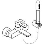 Casa si Gradina - Sanitare - Lavoar baie si accesorii - Baterii sanitare - Set de cada Grohe 33850001, 1 bar, 66 mm, 1.25 m, 244 mm, 184 mm, 2 orificii instalare, 1 functii para dus, Crom - Infinity.ro