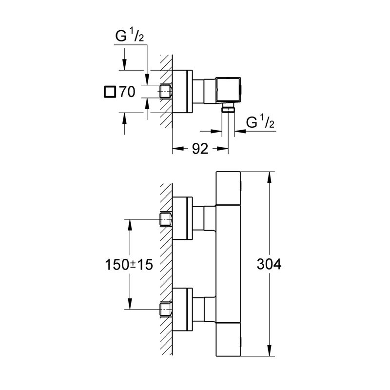 Casa si Gradina - Sanitare - Lavoar baie si accesorii - Baterii sanitare - Set de dus de dus Grohe 34488000, 1 bar, 79 mm, 313 mm, 130 mm, 1.75 m, 600 mm, 2 orificii instalare, Crom - Infinity.ro