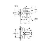 Casa si Gradina - Sanitare - Lavoar baie si accesorii - Baterii sanitare - Baterie cada Grohe 328872430, 1 bar, 164 mm, 212 mm, 2 orificii instalare, 1/2 dimensiune racord, Negru - Infinity.ro