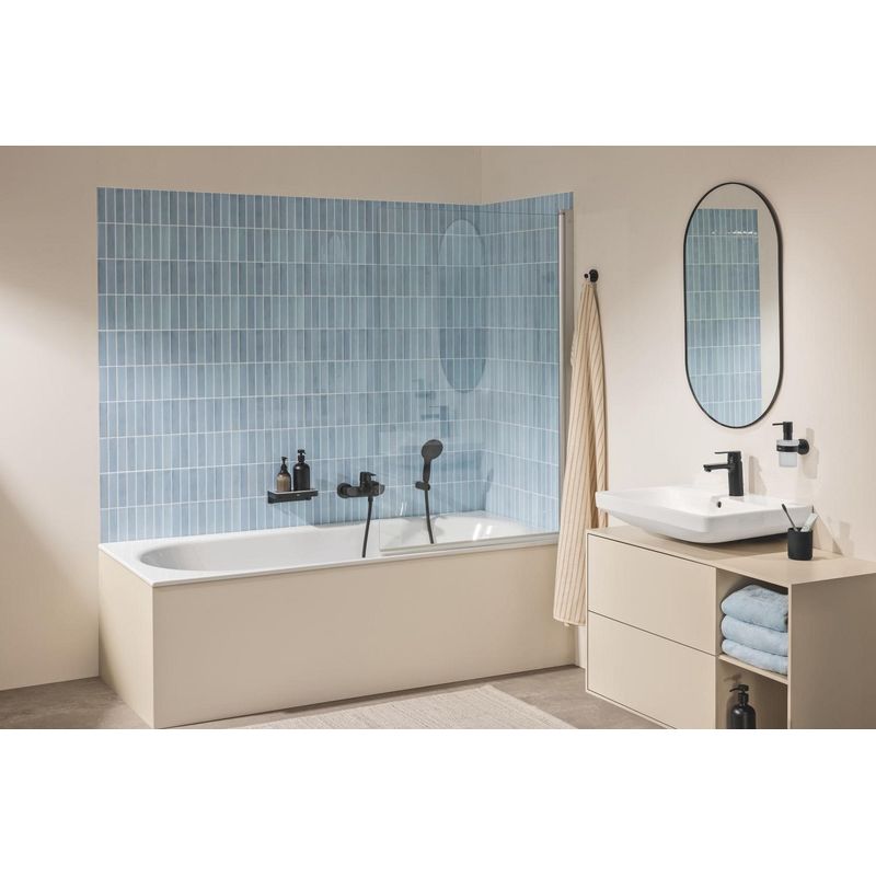 Casa si Gradina - Sanitare - Lavoar baie si accesorii - Baterii sanitare - Baterie cada Grohe 328872430, 1 bar, 164 mm, 212 mm, 2 orificii instalare, 1/2 dimensiune racord, Negru - Infinity.ro