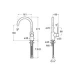 Casa si Gradina - Sanitare - Lavoar baie si accesorii - Baterii sanitare - Baterie lavoar Roca A5A4A3FCN0, 28 mm, 5 l/min, 0.5 bar, 35 mm, 274 mm, 161 mm, 350 mm, 1 orificii instalare, Negru - Infinity.ro