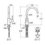 Casa si Gradina - Sanitare - Lavoar baie si accesorii - Baterii sanitare - Baterie lavoar Roca A5A4A9ERG0, 28 mm, 5 l/min, 0.5 bar, 35 mm, 271 mm, 161 mm, 420 mm, 1 orificii instalare, Cupru - Infinity.ro