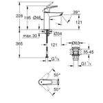 Casa si Gradina - Sanitare - Lavoar baie si accesorii - Baterii sanitare - Baterie lavoar Grohe 23923003, 28 mm, 5.7 l/min, 0.3 bar, 35 mm, 195 mm, 121 mm, 365 mm, 1 orificii instalare, Crom - Infinity.ro