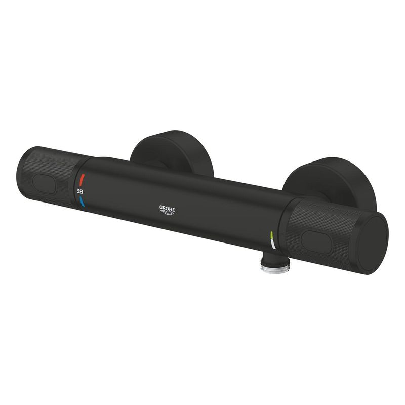 Casa si Gradina - Sanitare - Lavoar baie si accesorii - Baterii sanitare - Baterie dus Grohe 347902430, 1 bar, 91 mm, 313 mm, 2 orificii instalare, 1/2 dimensiune racord furtun, Negru - Infinity.ro