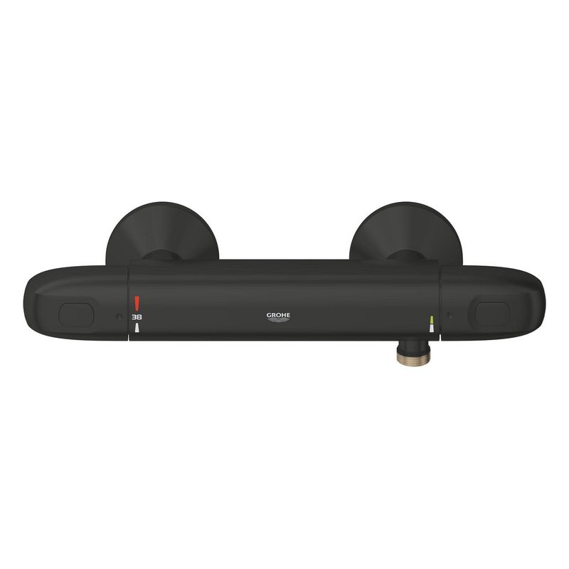 Casa si Gradina - Sanitare - Lavoar baie si accesorii - Baterii sanitare - Baterie dus Grohe 348142433, 0.8 bar, 100 mm, 317 mm, 2 orificii instalare, 1/2 dimensiune racord furtun, Negru - Infinity.ro