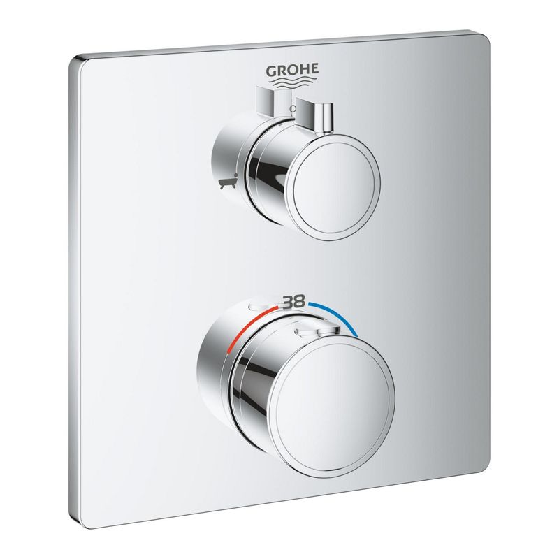 Casa si Gradina - Sanitare - Lavoar baie si accesorii - Baterii sanitare - Unitate comanda cada Grohe 24080000, 1 bar, 158 mm, 10 mm, 2 iesiri, 1 functii palarie dus, 1/2 dimensiune racord, Crom - Infinity.ro
