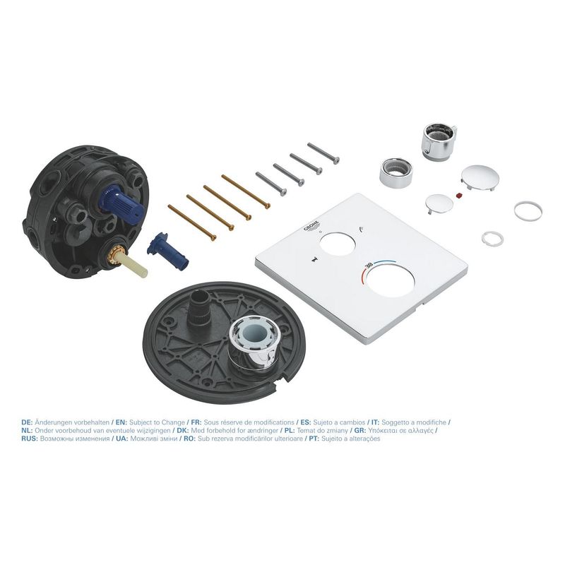 Casa si Gradina - Sanitare - Lavoar baie si accesorii - Baterii sanitare - Unitate comanda cada Grohe 24080000, 1 bar, 158 mm, 10 mm, 2 iesiri, 1 functii palarie dus, 1/2 dimensiune racord, Crom - Infinity.ro