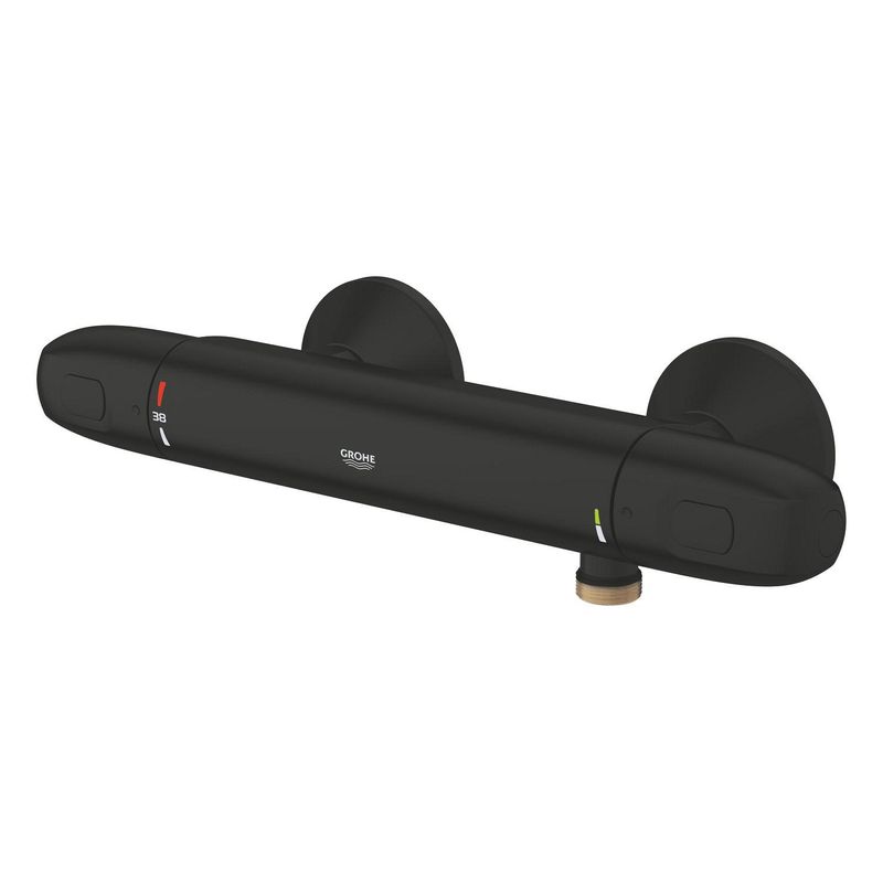 Casa si Gradina - Sanitare - Lavoar baie si accesorii - Baterii sanitare - Baterie dus Grohe 348142433, 0.8 bar, 100 mm, 317 mm, 2 orificii instalare, 1/2 dimensiune racord furtun, Negru - Infinity.ro