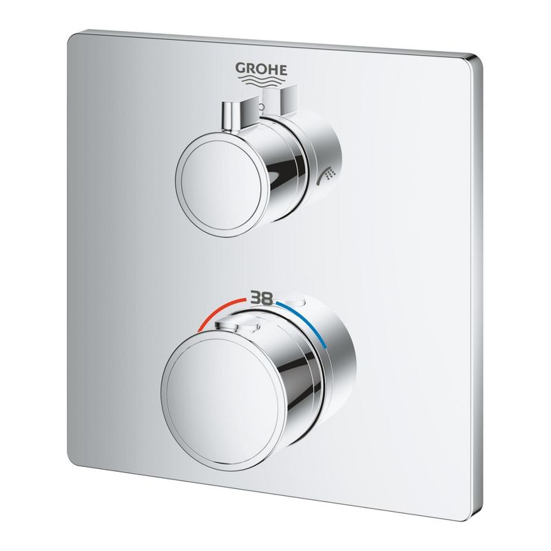 Casa si Gradina - Sanitare - Lavoar baie si accesorii - Baterii sanitare - Unitate comanda cada Grohe 24080000, 1 bar, 158 mm, 10 mm, 2 iesiri, 1 functii palarie dus, 1/2 dimensiune racord, Crom - Infinity.ro