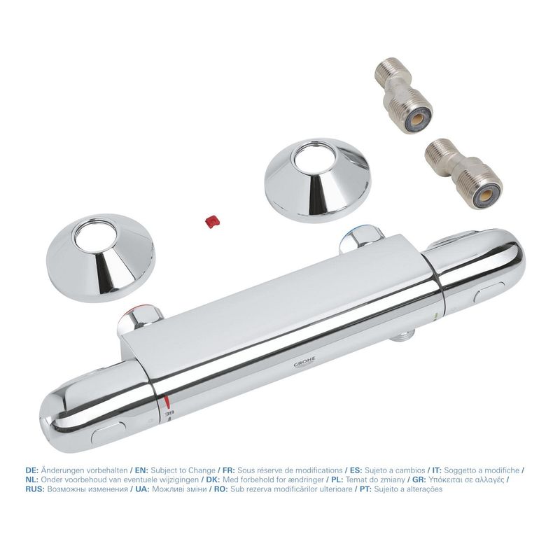 Casa si Gradina - Sanitare - Lavoar baie si accesorii - Baterii sanitare - Baterie dus Grohe 34814003, 0.8 bar, 81 mm, 305 mm, 2 orificii instalare, 1/2 dimensiune racord furtun, Crom - Infinity.ro