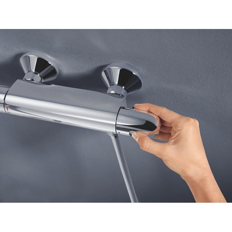Casa si Gradina - Sanitare - Lavoar baie si accesorii - Baterii sanitare - Baterie dus Grohe 34814003, 0.8 bar, 81 mm, 305 mm, 2 orificii instalare, 1/2 dimensiune racord furtun, Crom - Infinity.ro