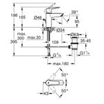 Casa si Gradina - Sanitare - Lavoar baie si accesorii - Baterii sanitare - Baterie lavoar Grohe 242092432, 28 mm, 5.7 l/min, 0.6 bar, 35 mm, 165 mm, 109 mm, 395 mm, 1 orificii instalare, Negru - Infinity.ro