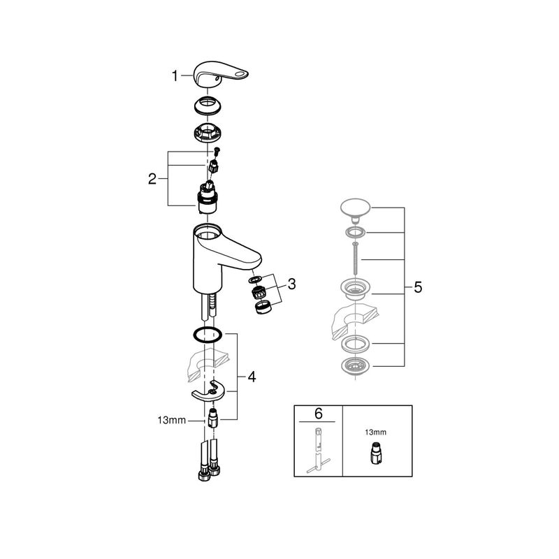 Casa si Gradina - Sanitare - Lavoar baie si accesorii - Baterii sanitare - Baterie lavoar Grohe 24317001, 28 mm, 5 l/min, 0.8 bar, 35 mm, 162 mm, 103 mm, 399 mm, 1 orificii instalare, Crom - Infinity.ro