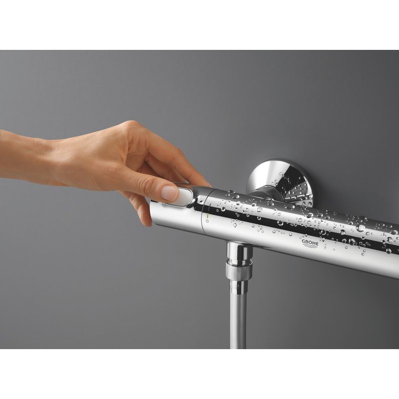 Casa si Gradina - Sanitare - Lavoar baie si accesorii - Baterii sanitare - Baterie dus Grohe 34840000, 1 bar, 317 mm, 72 mm, 2 orificii instalare, 1/2 dimensiune racord furtun, Crom - Infinity.ro