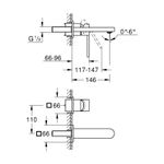 Casa si Gradina - Sanitare - Lavoar baie si accesorii - Baterii sanitare - Baterie lavoar Grohe 29303003, 1 bar, 35 mm, 96 mm, 146 mm, 2 orificii instalare, 1/2 dimensiune racord, Crom - Infinity.ro