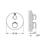 Casa si Gradina - Sanitare - Lavoar baie si accesorii - Baterii sanitare - Unitate comanda Grohe 1022122430, 1 bar, 158 mm, 10 mm, 1 iesiri, 1 functii palarie dus, 1/2 dimensiune racord, Negru - Infinity.ro