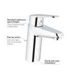 Casa si Gradina - Sanitare - Lavoar baie si accesorii - Baterii sanitare - Baterie lavoar Grohe 33190002, 1 bar, 35 mm, 160 mm, 116 mm, 350 mm, 1 orificii instalare, 3/8 dimensiune racord, Crom - Infinity.ro