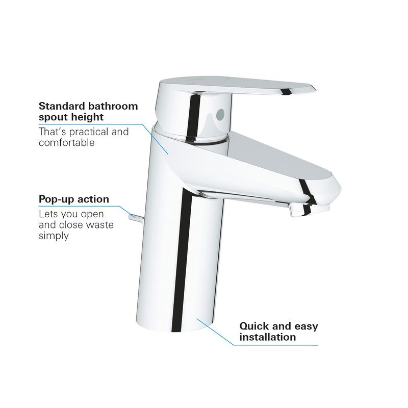 Casa si Gradina - Sanitare - Lavoar baie si accesorii - Baterii sanitare - Baterie lavoar Grohe 33190002, 1 bar, 35 mm, 160 mm, 116 mm, 350 mm, 1 orificii instalare, 3/8 dimensiune racord, Crom - Infinity.ro