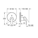 Casa si Gradina - Sanitare - Lavoar baie si accesorii - Baterii sanitare - Unitate comanda Grohe 24052002, 1 bar, 158 mm, 10 mm, 2 iesiri, 1 functii palarie dus, 1/2 dimensiune racord, Crom - Infinity.ro