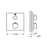 Casa si Gradina - Sanitare - Lavoar baie si accesorii - Baterii sanitare - Unitate comanda Grohe 1022152430, 1 bar, 158 mm, 10 mm, 1 iesiri, 1 functii palarie dus, 1/2 dimensiune racord, Negru - Infinity.ro