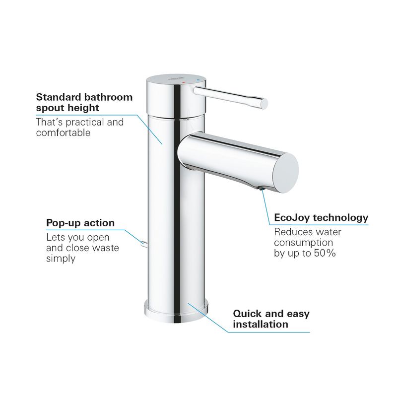 Casa si Gradina - Sanitare - Lavoar baie si accesorii - Baterii sanitare - Baterie lavoar Grohe 32898001, 28 mm, 5.7 l/min, 1 bar, 35 mm, 174 mm, 94 mm, 1.41 kg, 360 mm, monocomanda, Crom - Infinity.ro